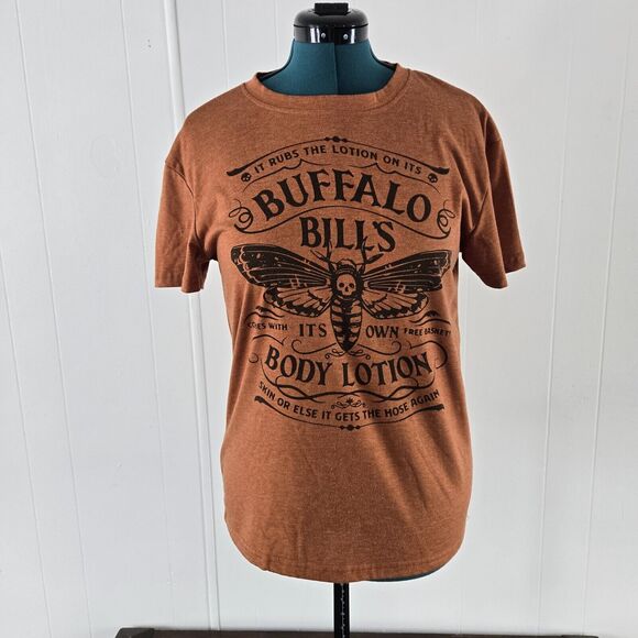 Unbranded Tops - Buffalo Bills Short Sleeve‎ T-shirt Body Lotion Rust Color Western Womens Sz Med